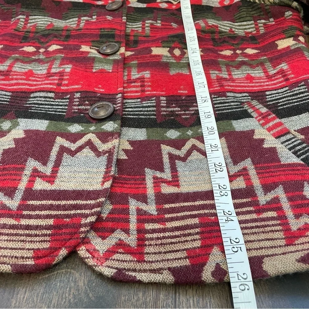 Coldwater Creek Womens Southwestern Aztec Wool Blend Jacket Size 16 - Picture 10 of 11